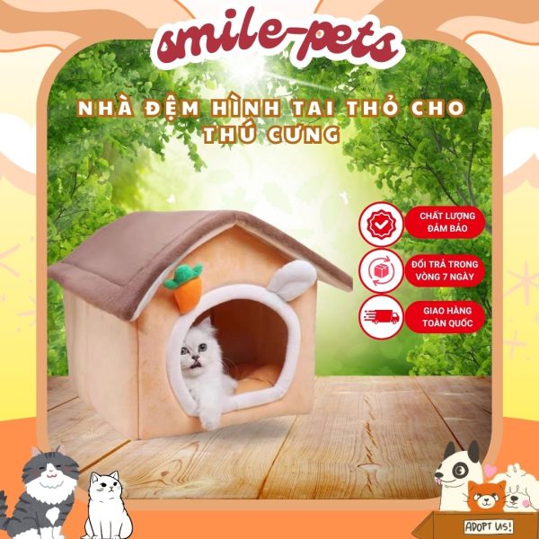 Nhà đệm hình tai thỏ cho chú cưng