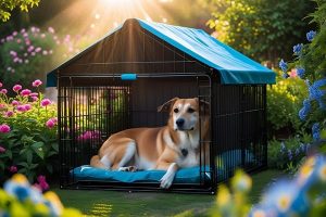 Chuồng chó sắt có mái che – Bảo vệ thú cưng bền bỉ, tiện lợi