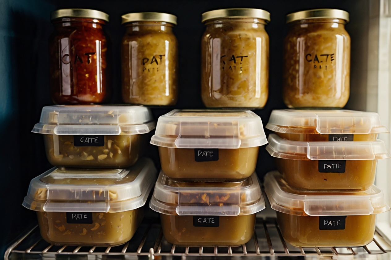 Hộp pate mèo trữ trong tủ lạnh - các loại pate cho mèo