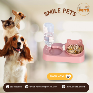 Bát Ăn Uống Tự Động 2in1 Smile Pets – Tiện Lợi, Gọn Gàng Cho Chó Mèo