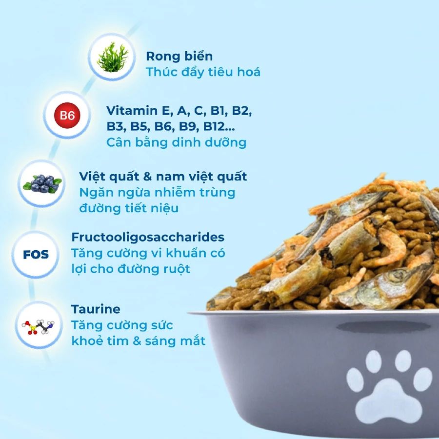 Hạt cho mèo Mrvet phát triển não bộ, cơ bắp tăng cường sức đề kháng cho mèo 6